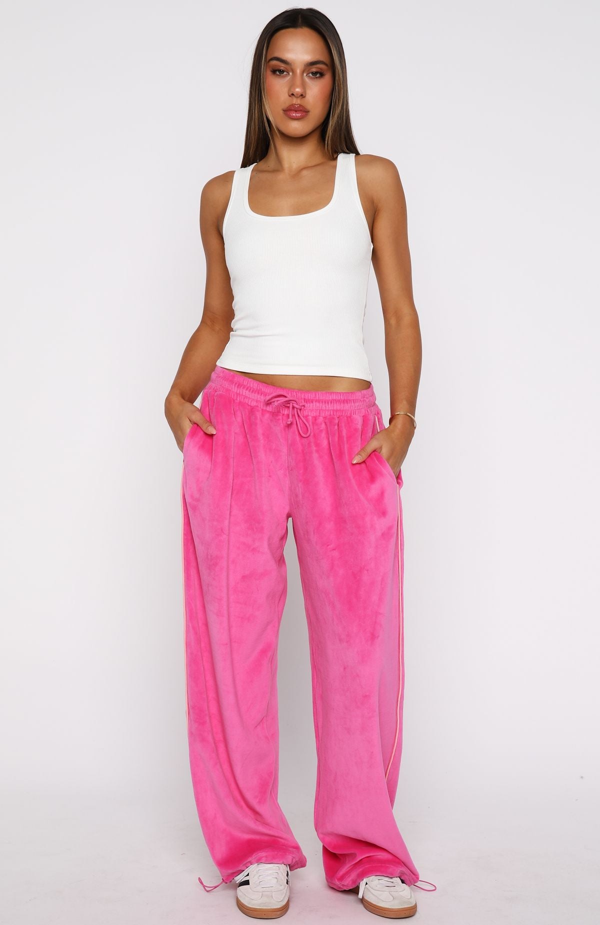Soul Fire Velour Pants Pink - Image 2