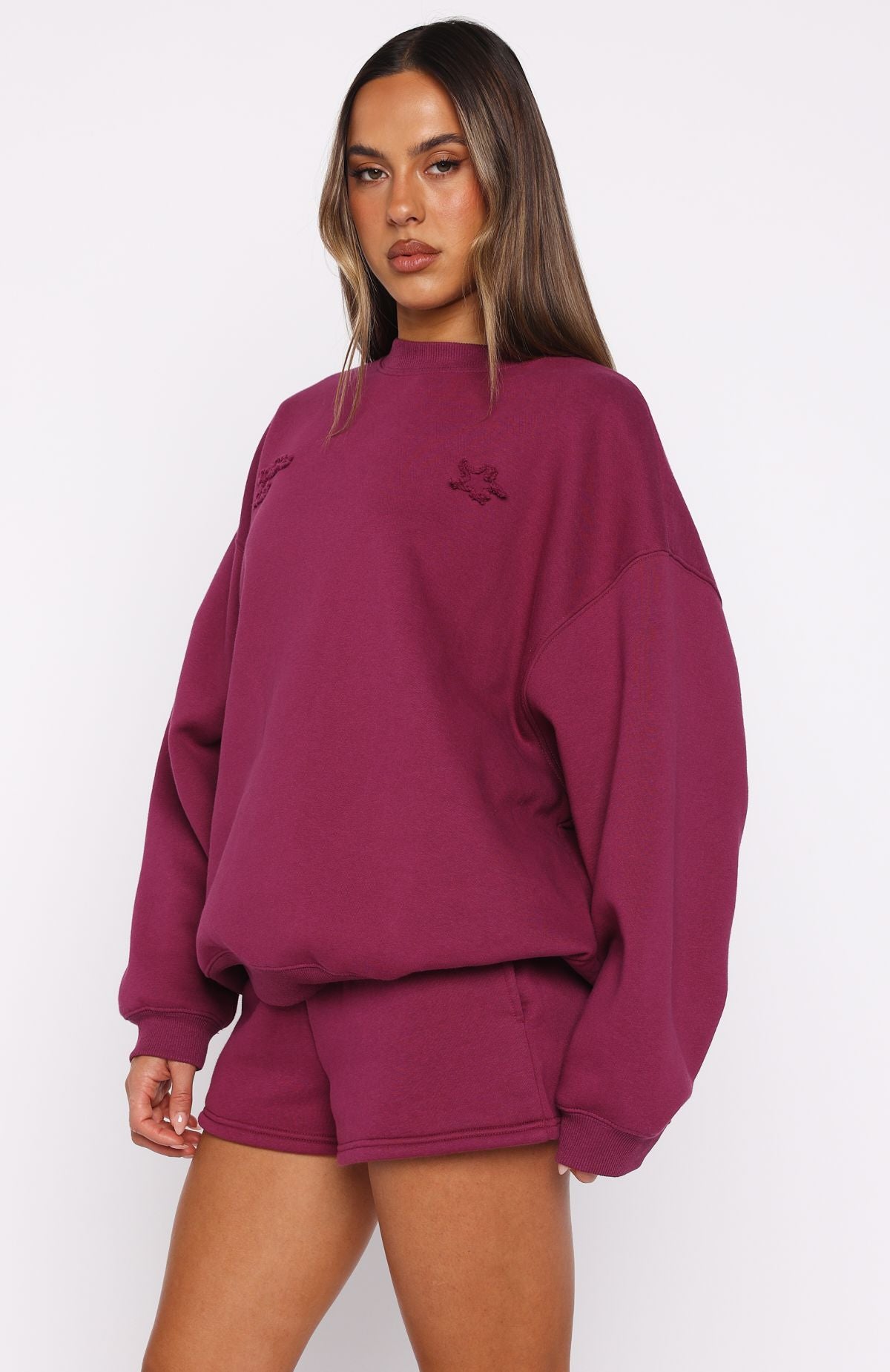 From The Archives Lexi Oversized Sweater Berry - Image 3