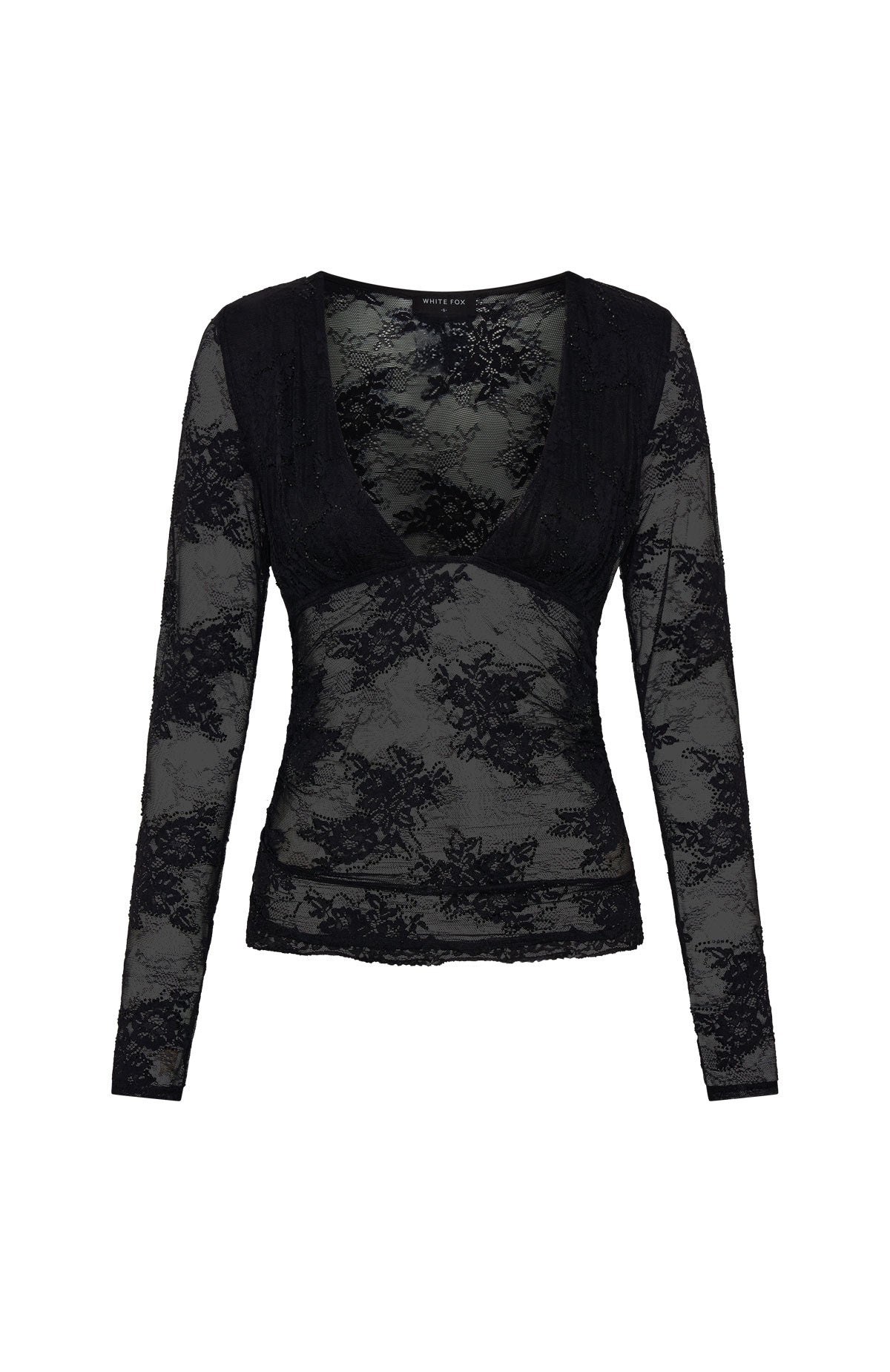 Always Stay Embellished Lace Long Sleeve Top Black - Image 7