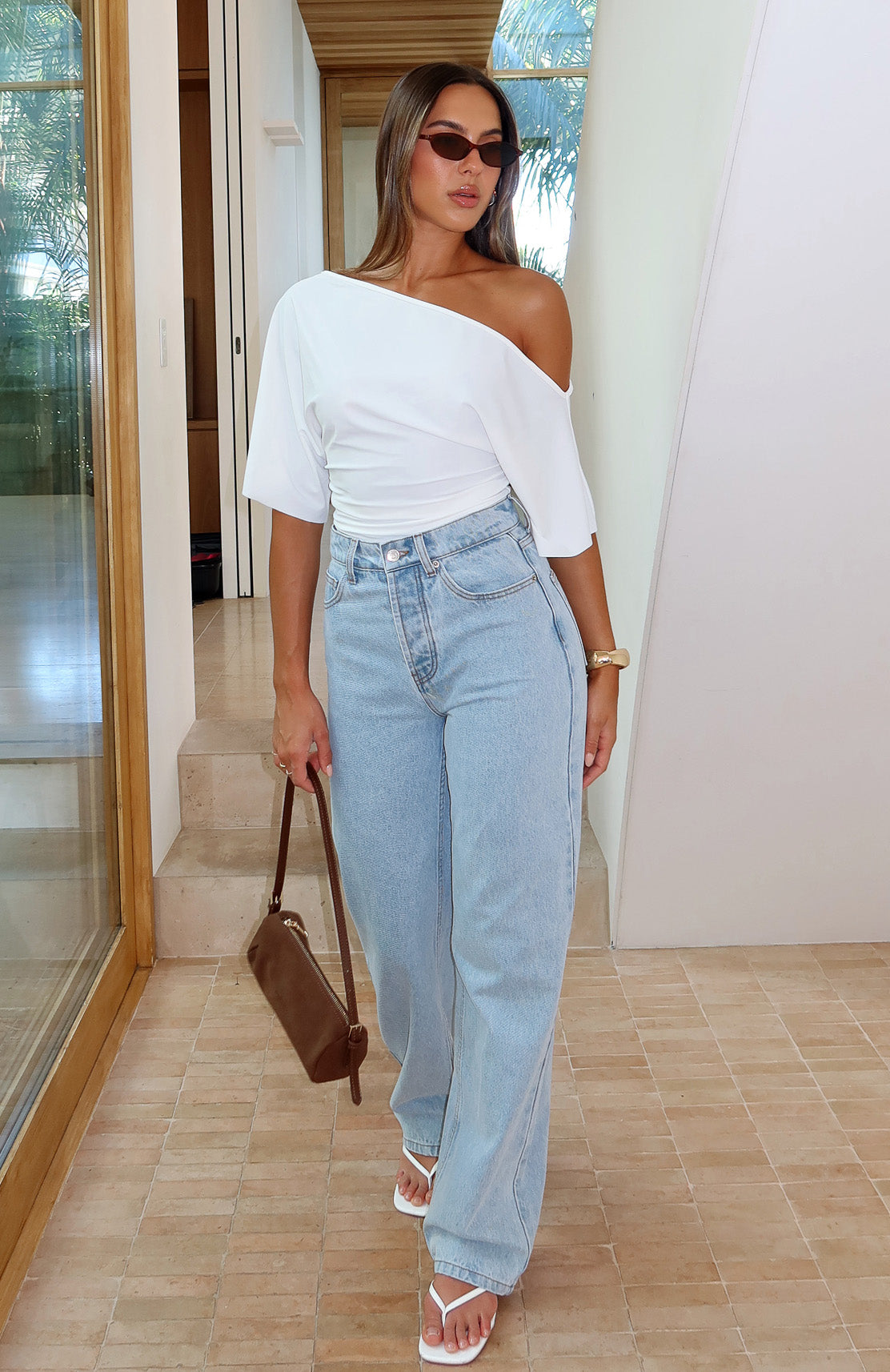 Always With Me High Rise Straight Leg Jeans Mid Blue - Image 5