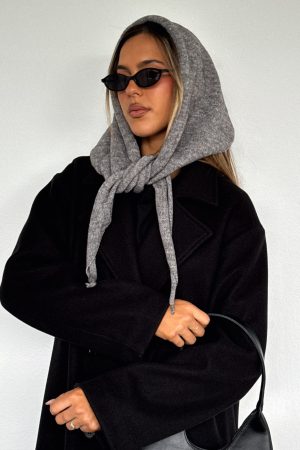 Audrey Triangle Scarf Charcoal