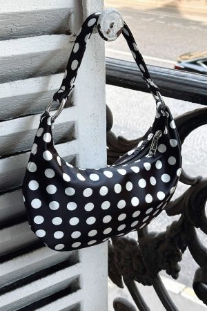 Aydin Shoulder Bag Black Polka Dot