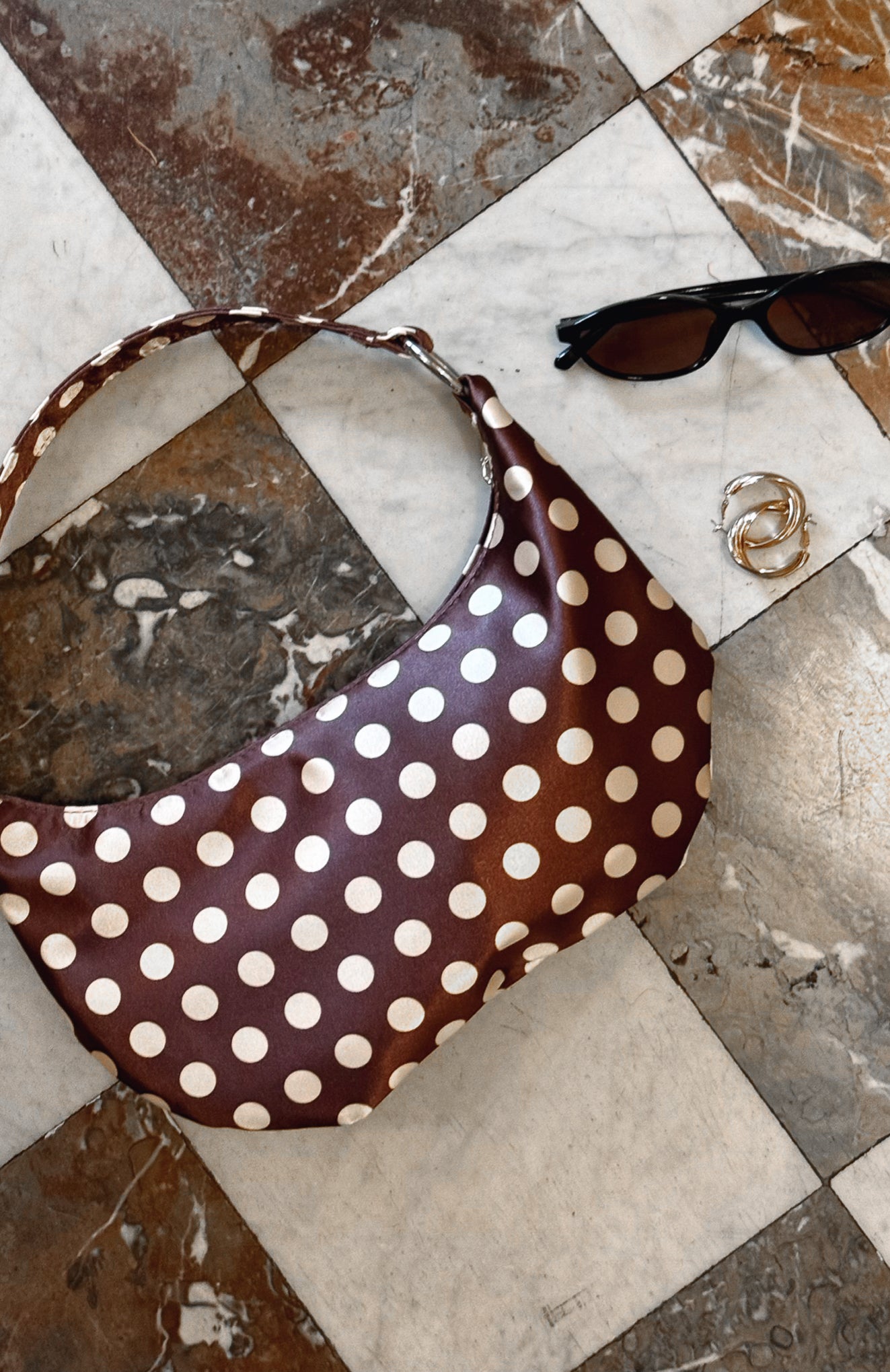 Aydin Shoulder Bag Chocolate Polka Dot - Image 2