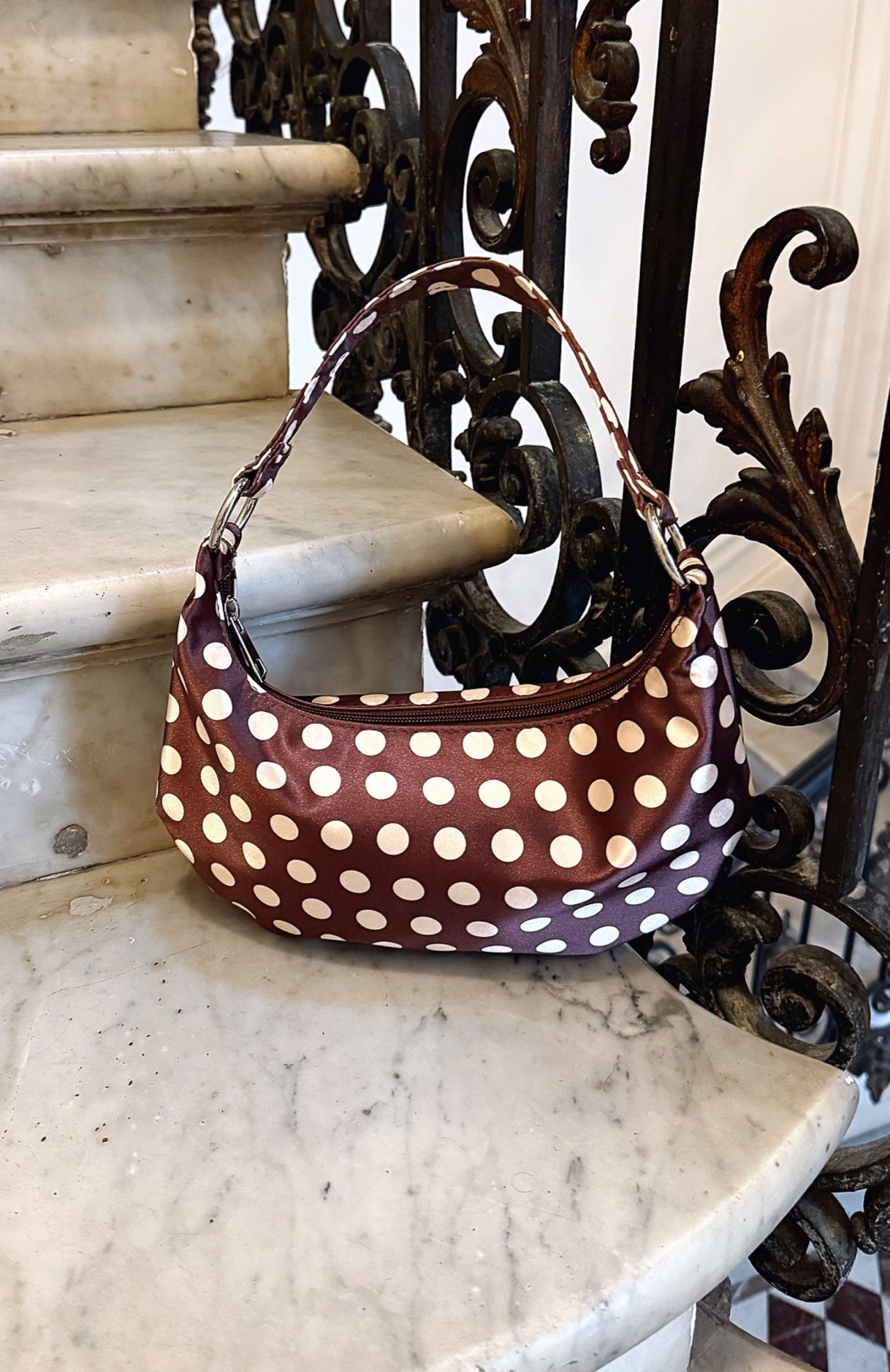 Aydin Shoulder Bag Chocolate Polka Dot - Image 5