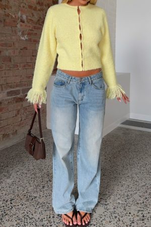 Baby It's Cold Knit Cardigan Lemon