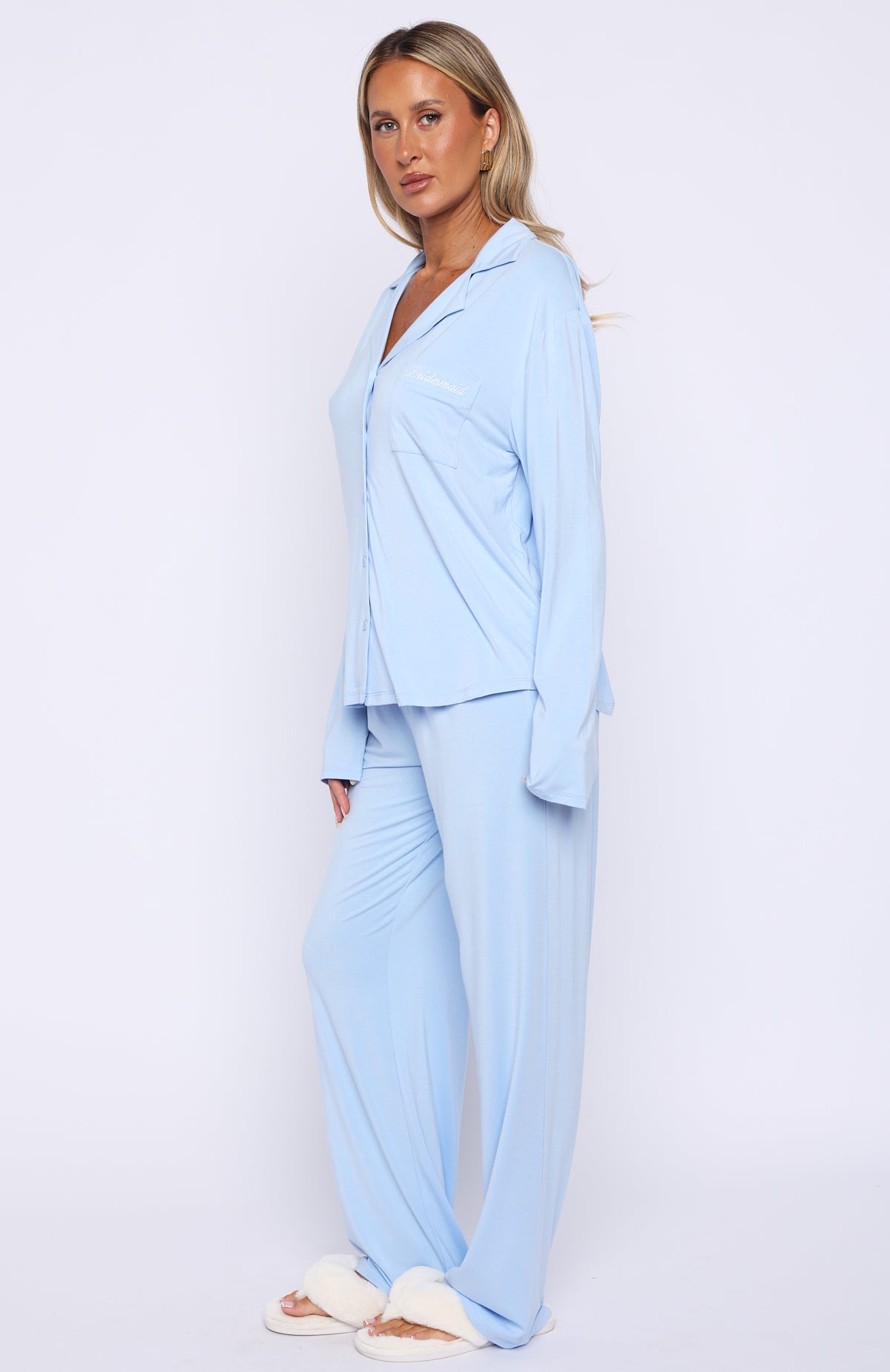 Bridal Party Long Sleeve Pyjama Set Baby Blue - Image 7