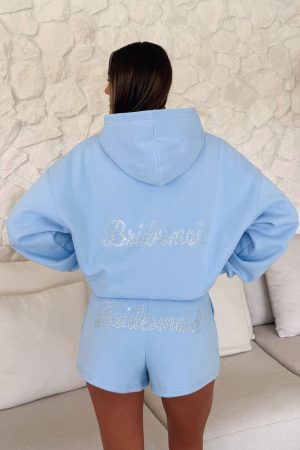 Bridal Party Oversized Hoodie Light Blue