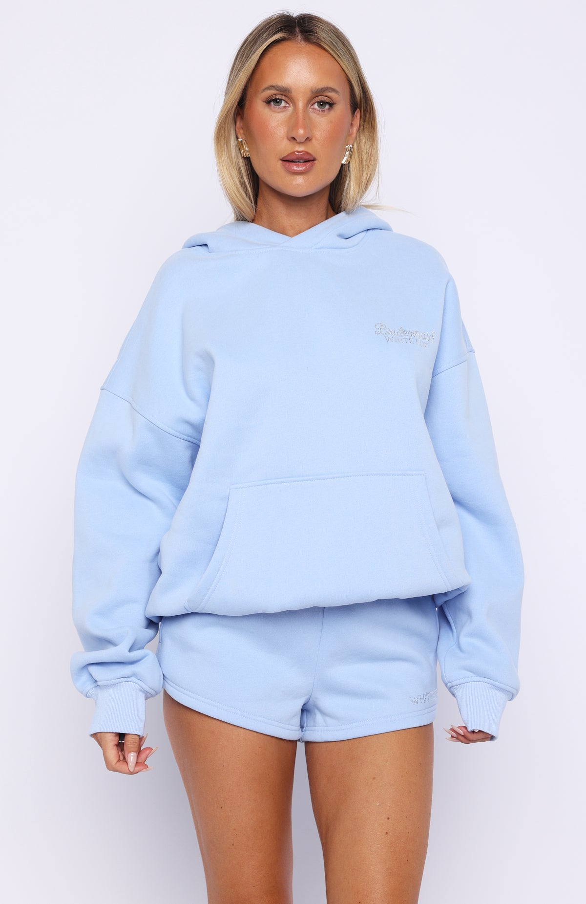 Bridal Party Oversized Hoodie Light Blue - Image 3