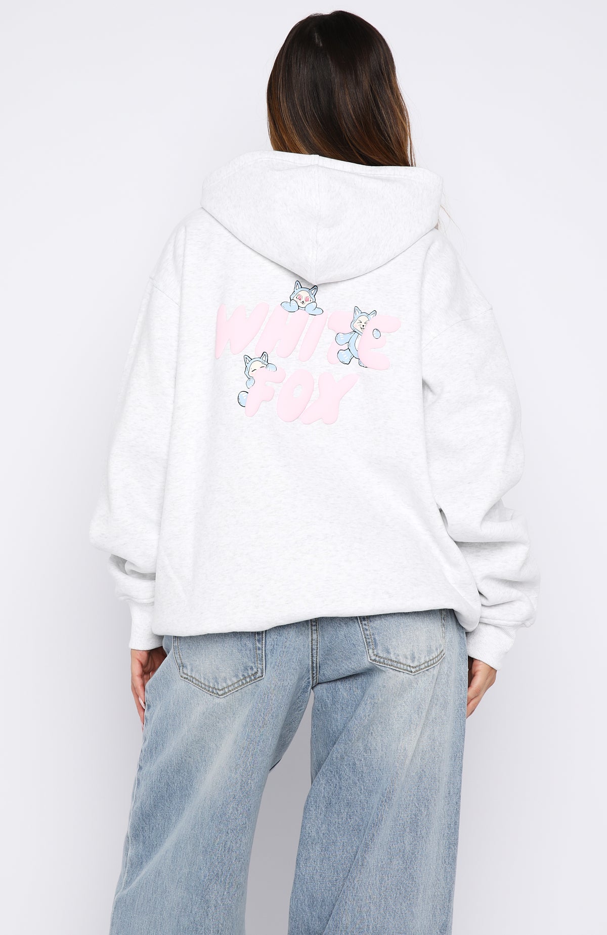 Bubbles & Foxy Friends Oversized Hoodie Frosty - Image 4