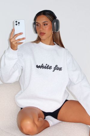 Call On You Oversized Sweater Grey Marle