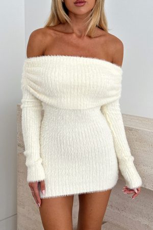 Calling Out To You Long Sleeve Dress Winter White