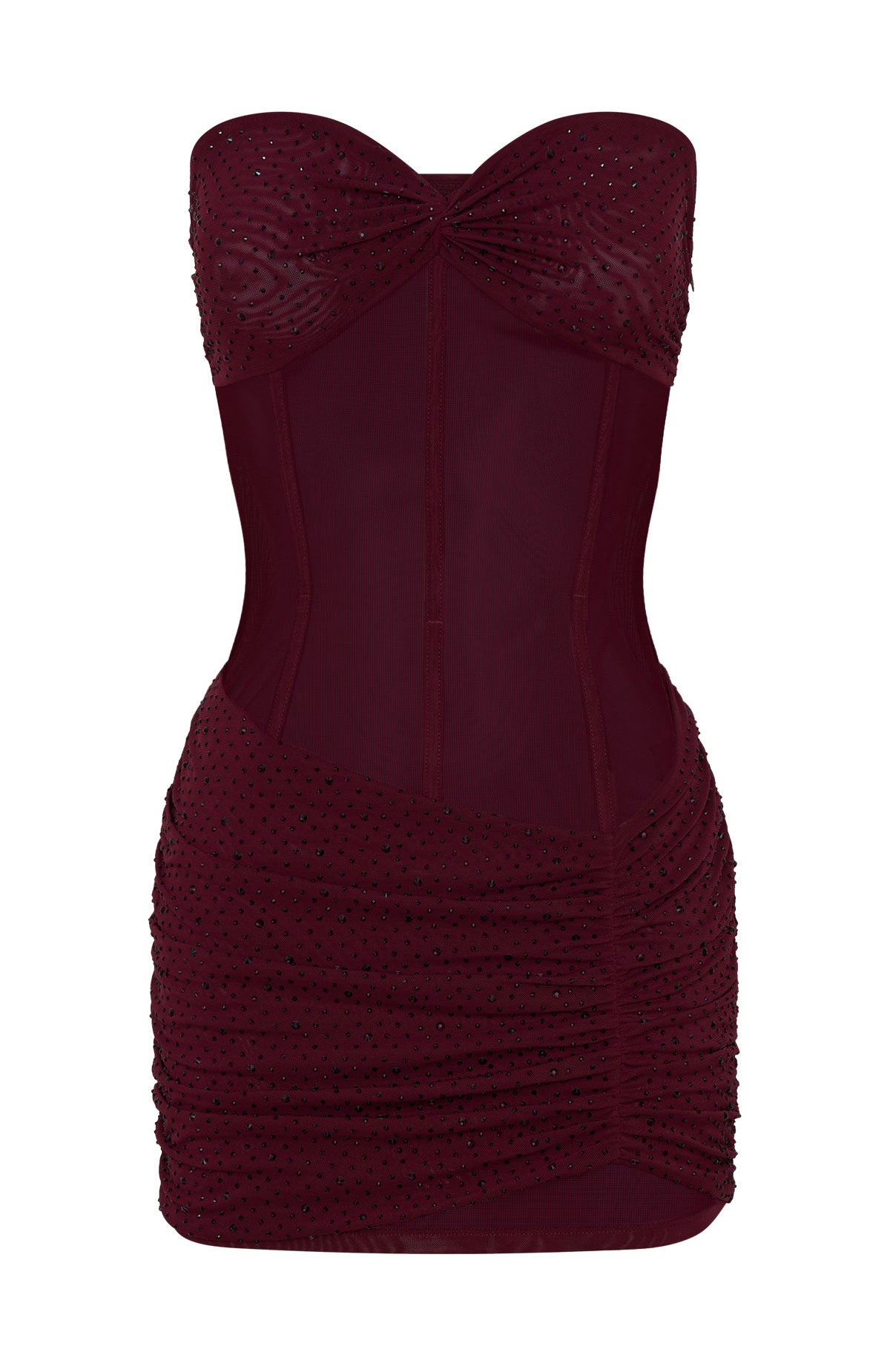 Can't Compare Embellished Mini Dress Burgundy - Image 8