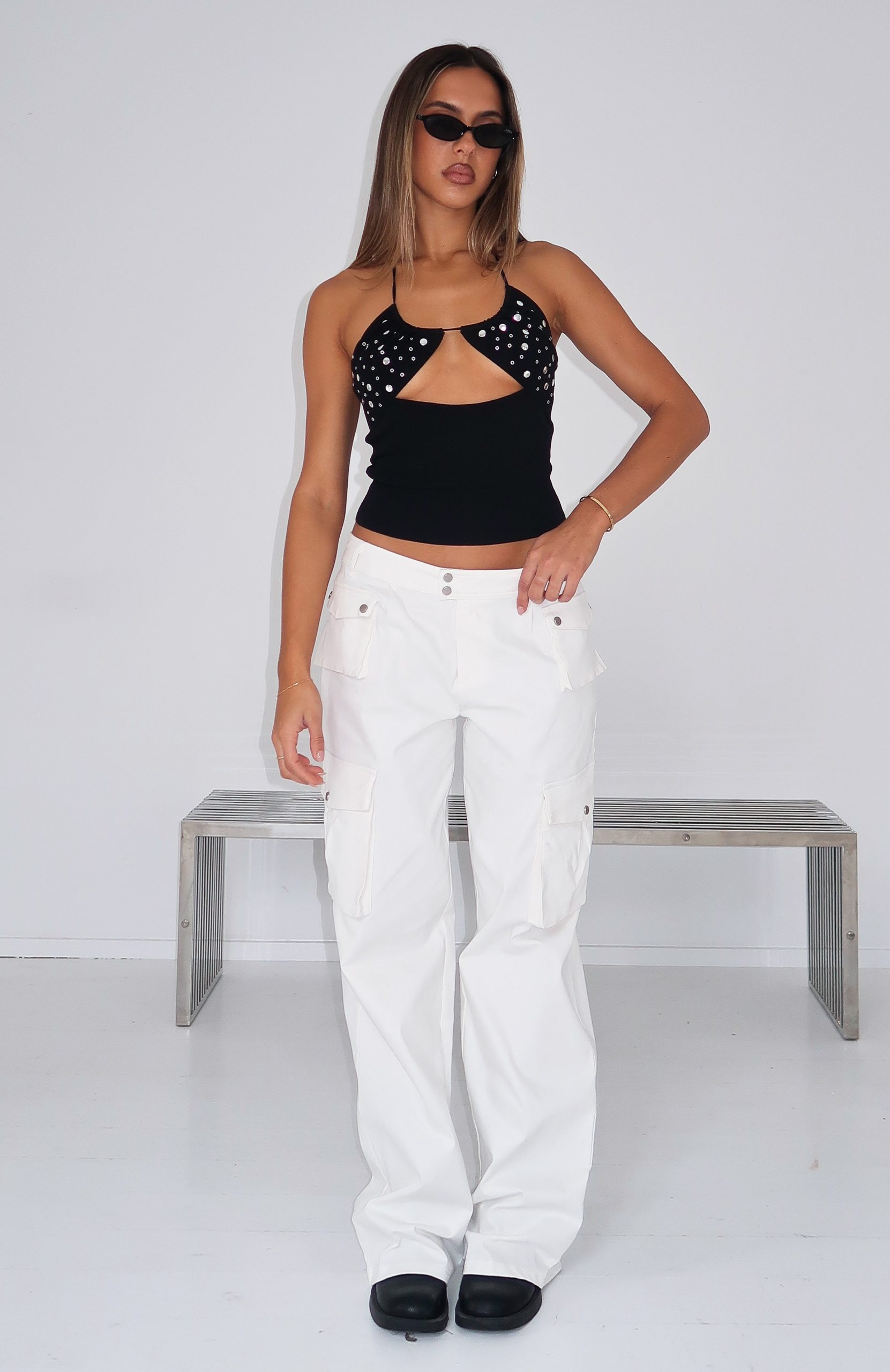 Can't Compete Cargo Pants Off White - Image 5