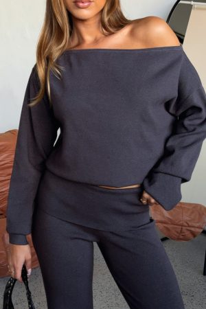 Can't Find The Words Knit Sweater Charcoal