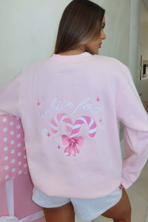 Candy Cane Christmas Oversized Sweater Cupcake