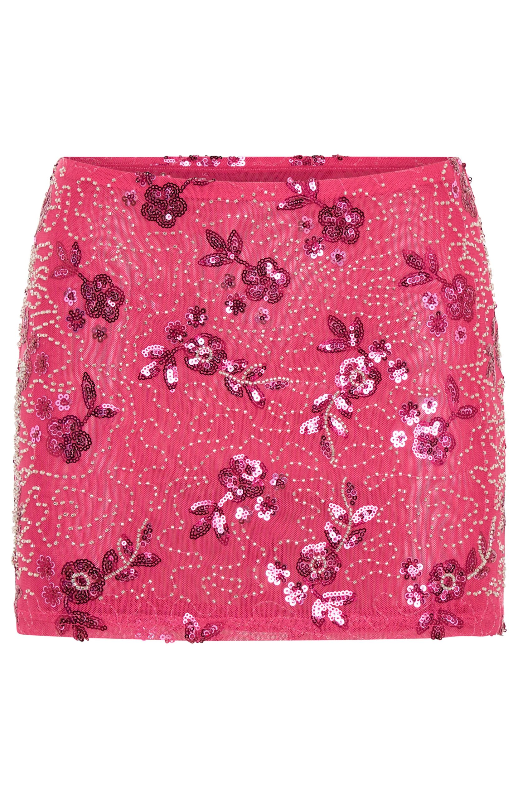 Capri Cove Beaded Mini Skirt Pink - Image 6