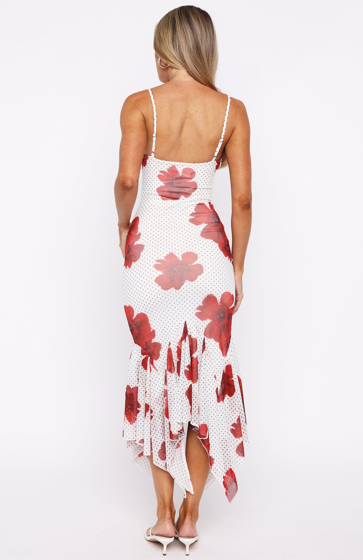 Castaway Midi Dress White Scarlet Bloom - Image 4