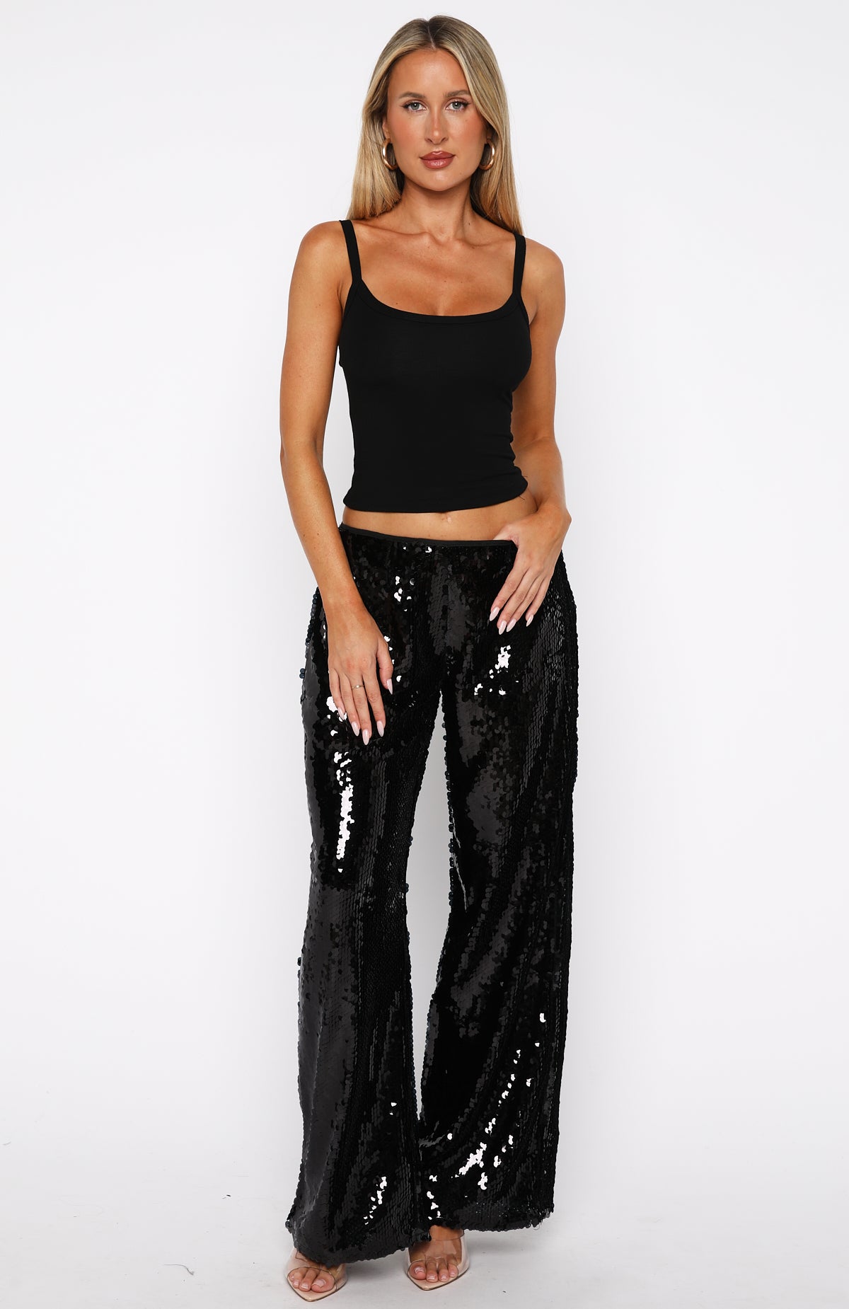 Caught Up In It Sequin Pants Black - Image 2