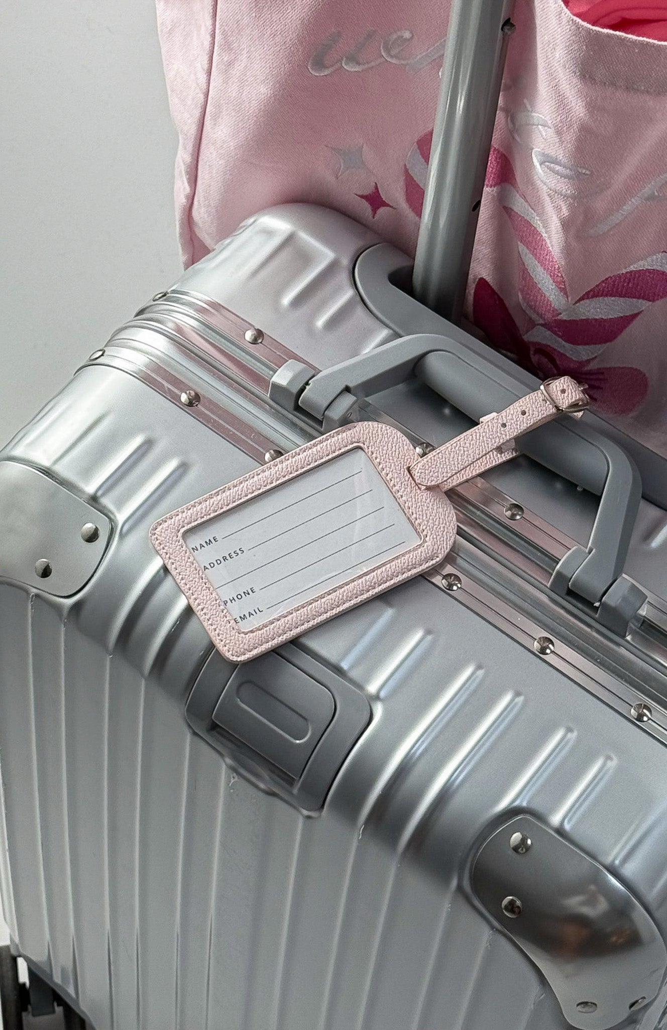 Checked In Luggage Tag Baby Pink - Image 3