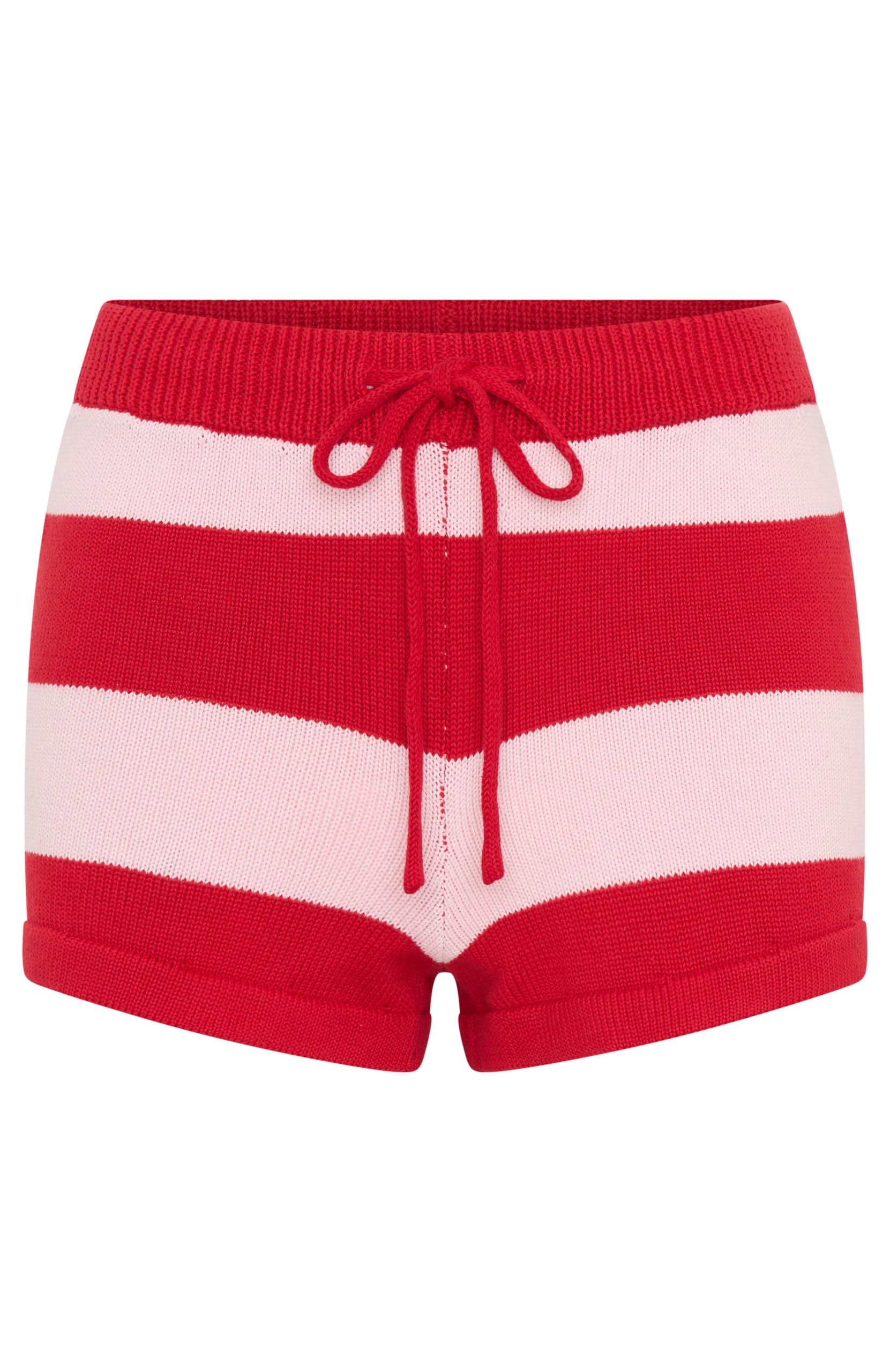 Chill Day Knit Shorts Red/Pink Stripe - Image 7