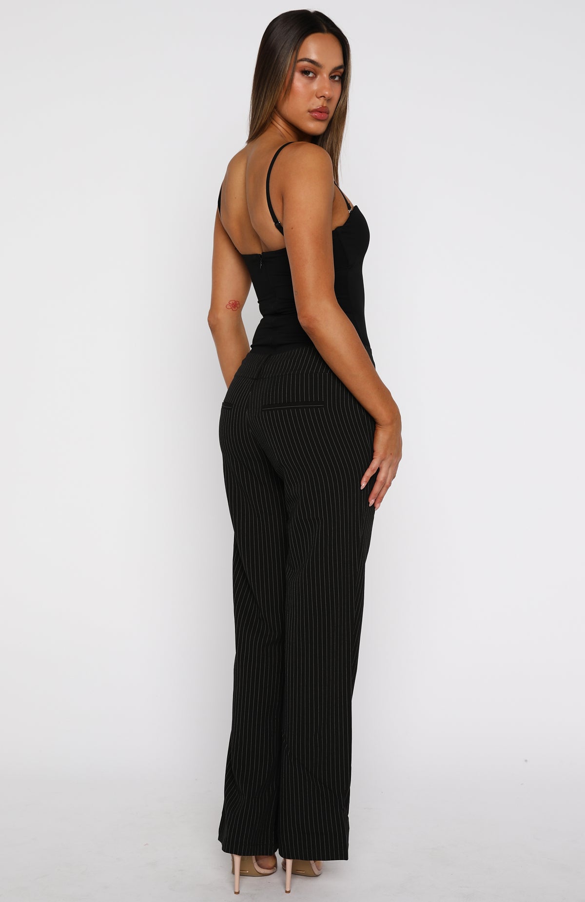 Claim You As Mine Pants Black Pinstripe - Image 4