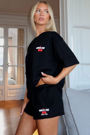 Club 14 Cassie Lounge Shorts Black