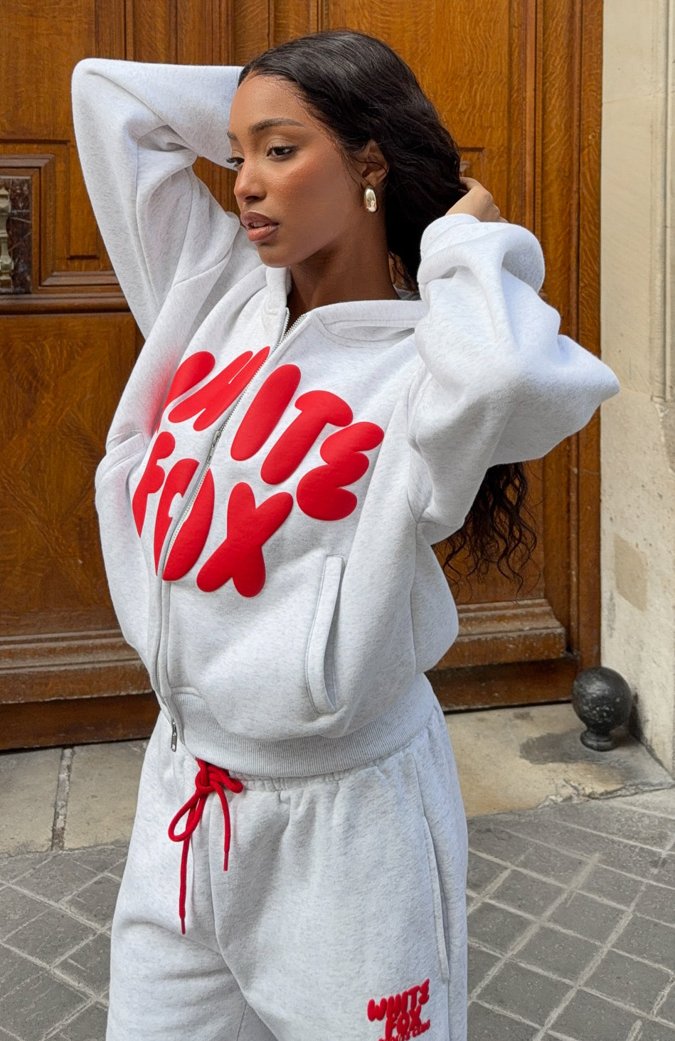 Club 14 Allie Boxy Zip Front Hoodie Grey Marle - Image 7