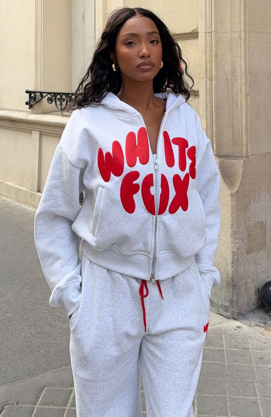 Club 14 Allie Boxy Zip Front Hoodie Grey Marle - Image 2