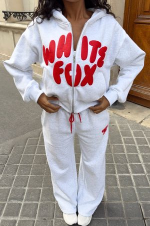 Club 14 Allie Boxy Zip Front Hoodie Grey Marle