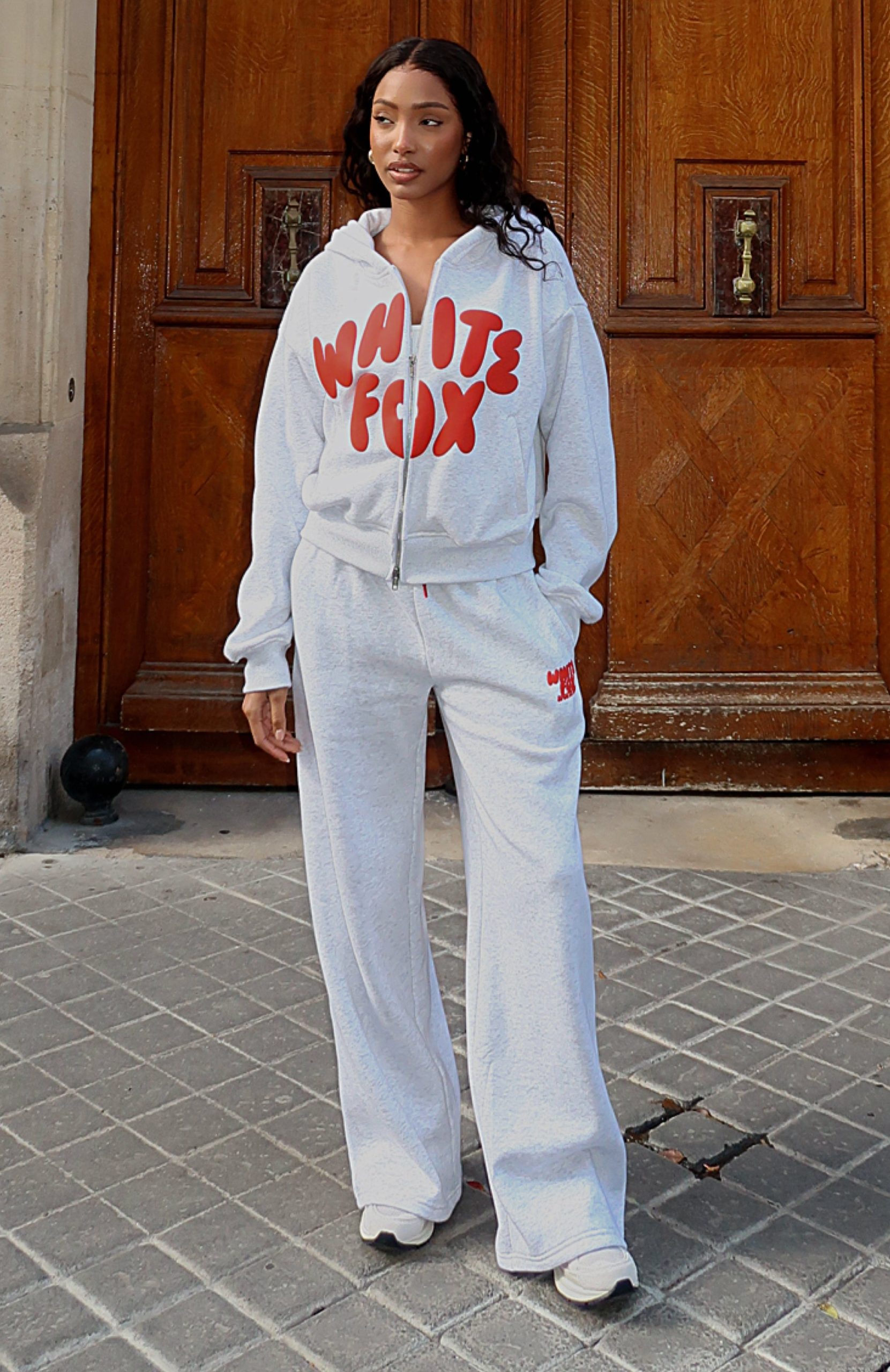 Club 14 Allie Boxy Zip Front Hoodie Grey Marle - Image 9