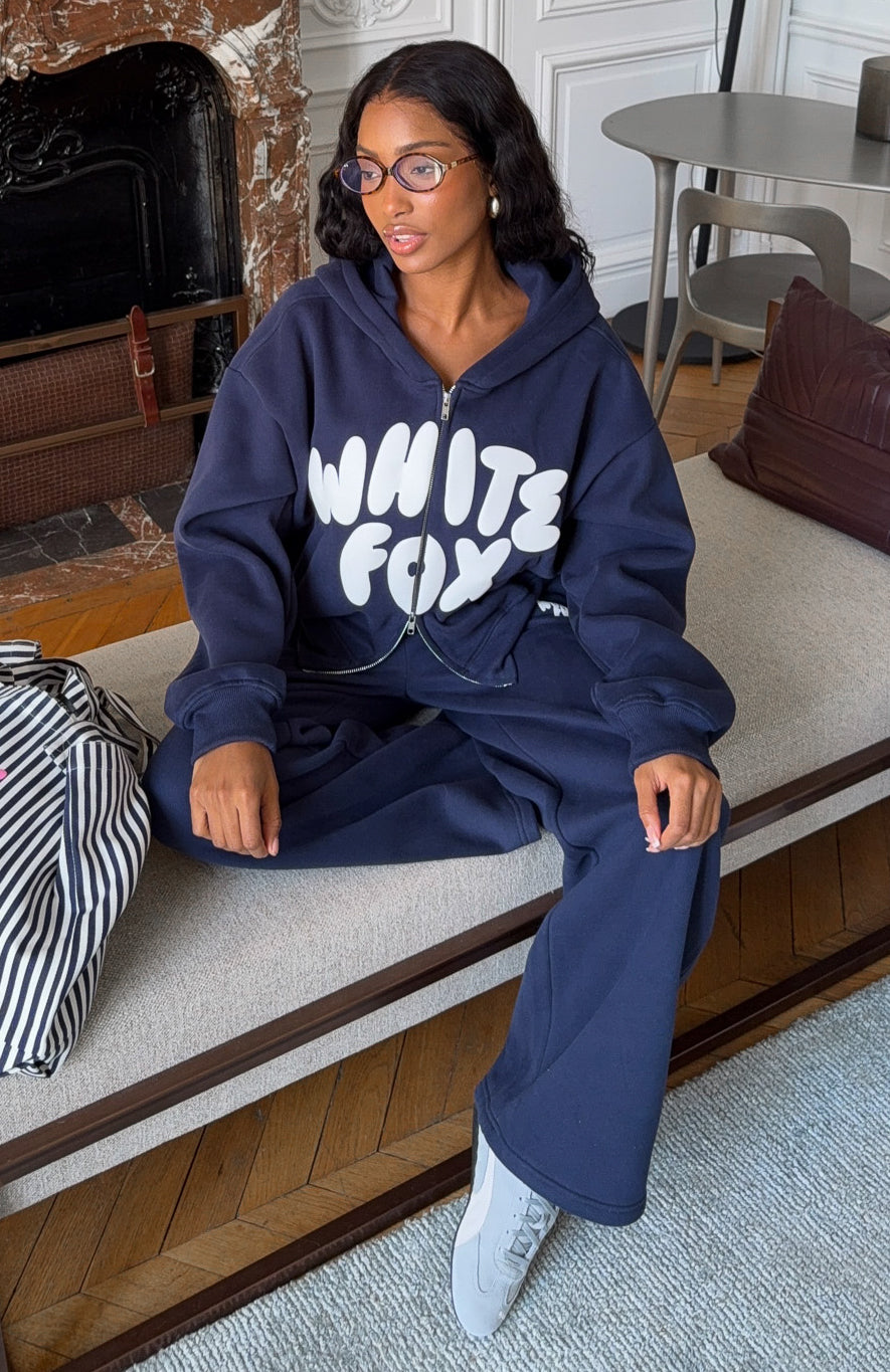 Club 14 Allie Boxy Zip Front Hoodie Navy - Image 9