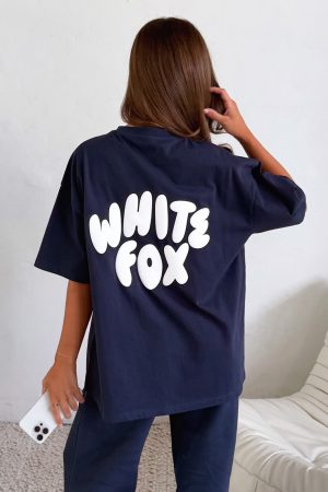 Club 14 Allie Oversized Tee Navy