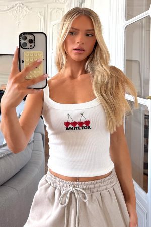 Club 14 Taylah Singlet Top White