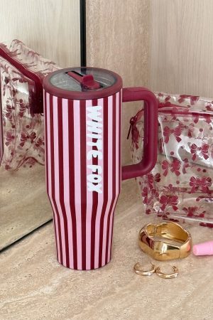 Colson Drink Bottle 1.2 Litre Burgundy Stripe