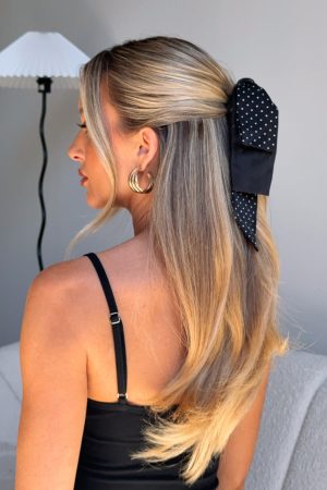 Dalary Hair Clip Black Polka Dots