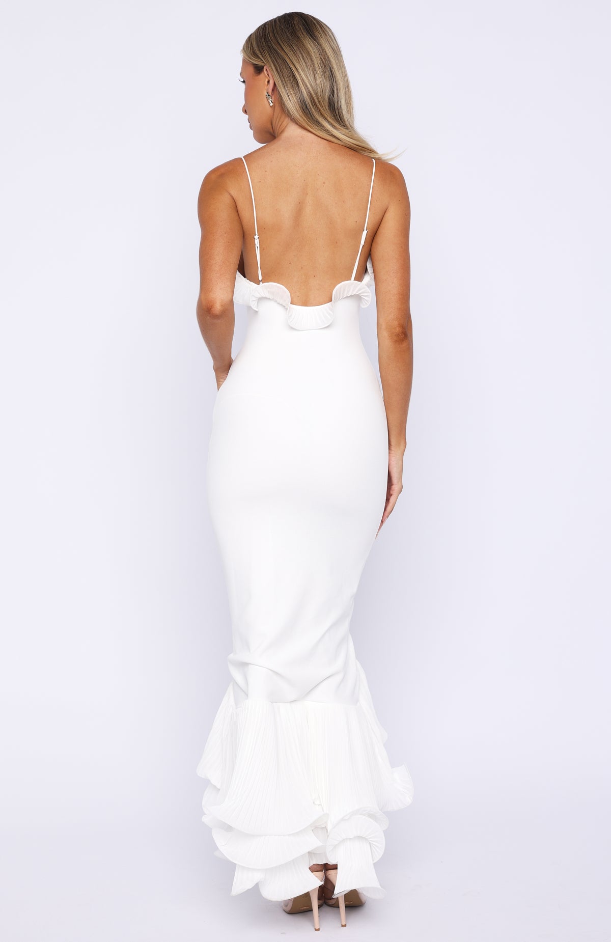 Dancing Petals Maxi Dress Off White - Image 4