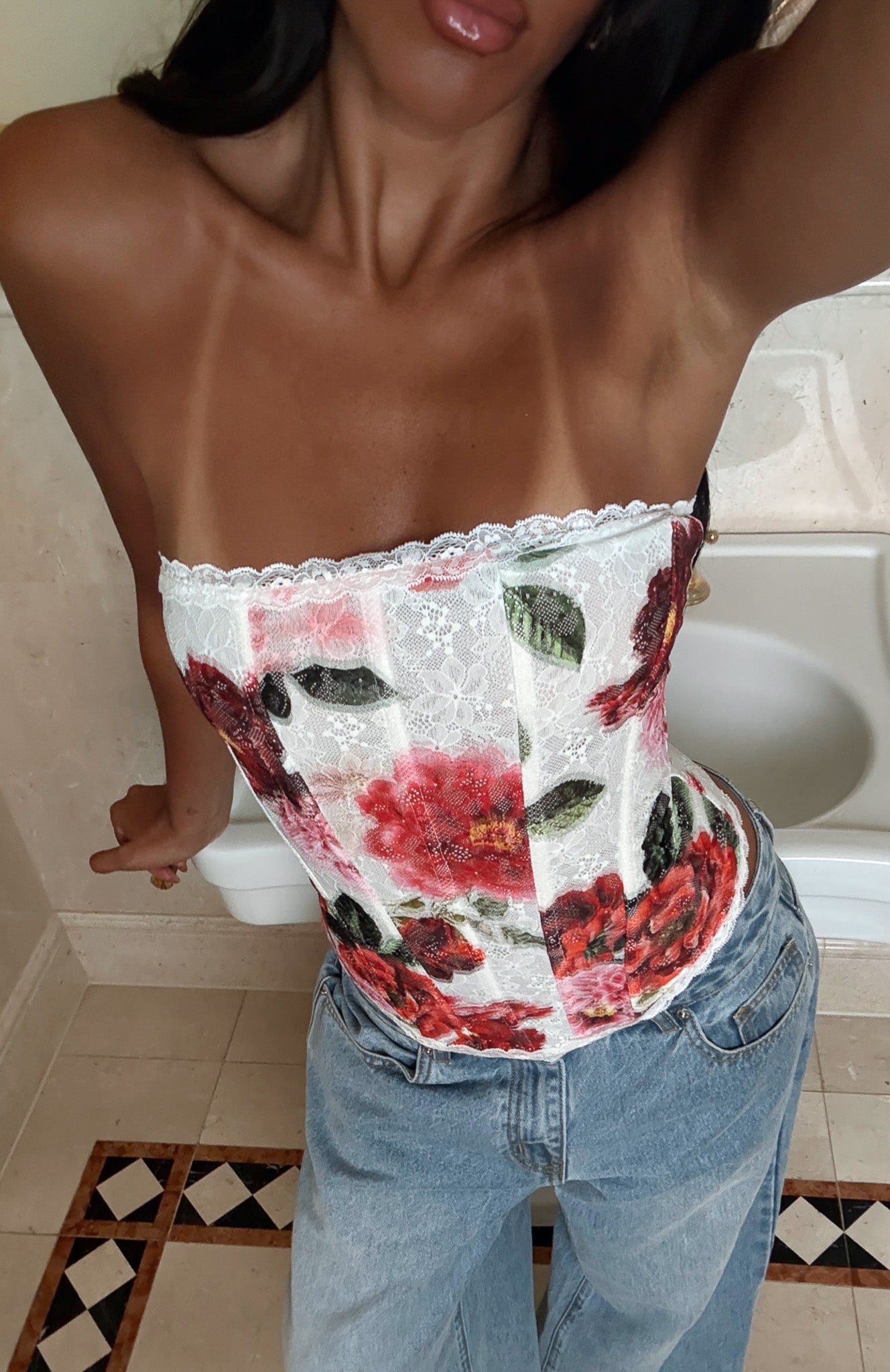 Darling Heart Strapless Bustier Heirloom Bloom - Image 7