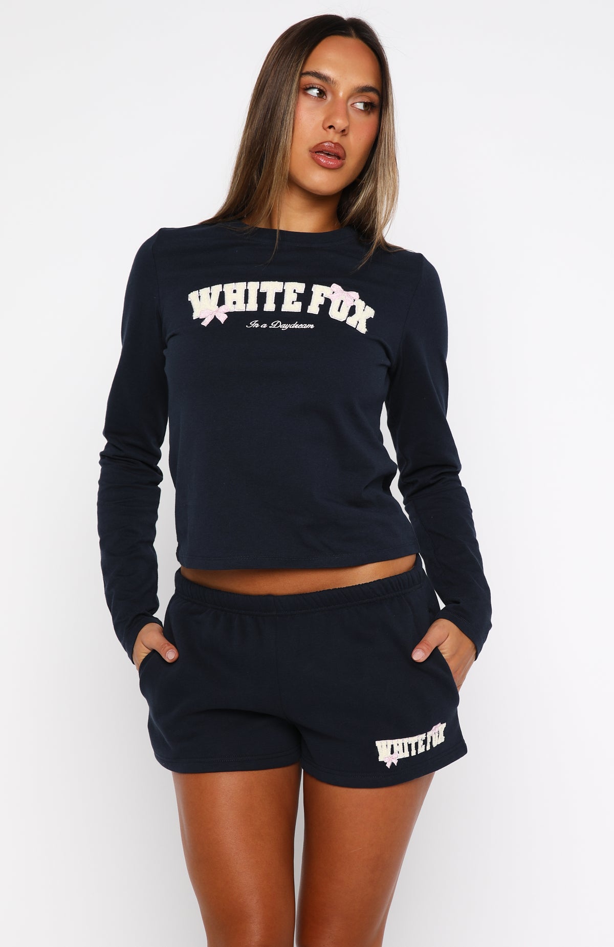 Daydreamers Madeline Lounge Shorts Navy - Image 2