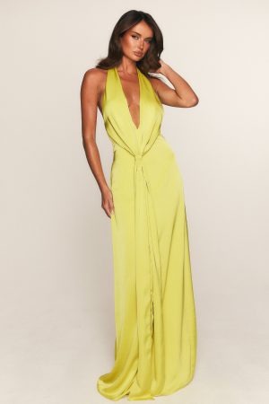 Delicate Delight Maxi Dress Chartreuse