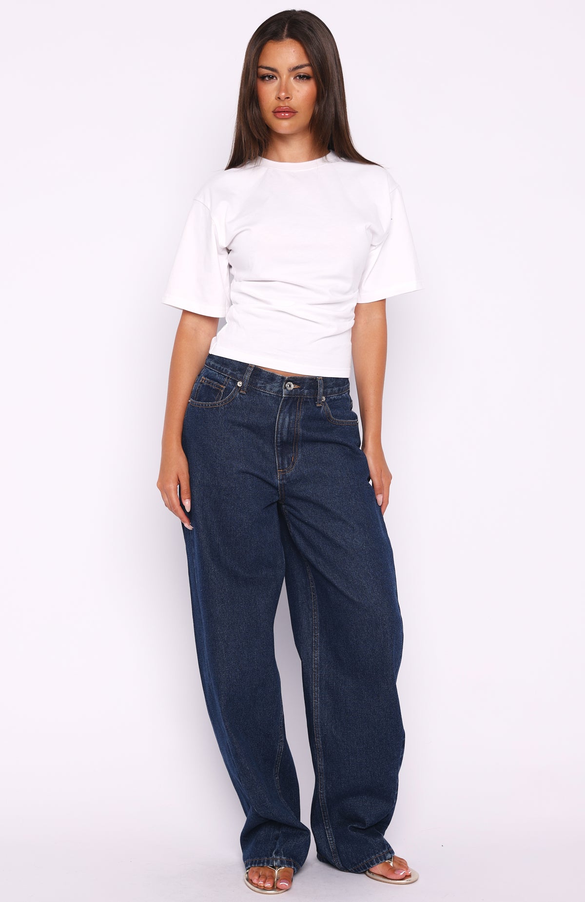 Destination Unknown Cinched Waist Boxy Tee White - Image 5