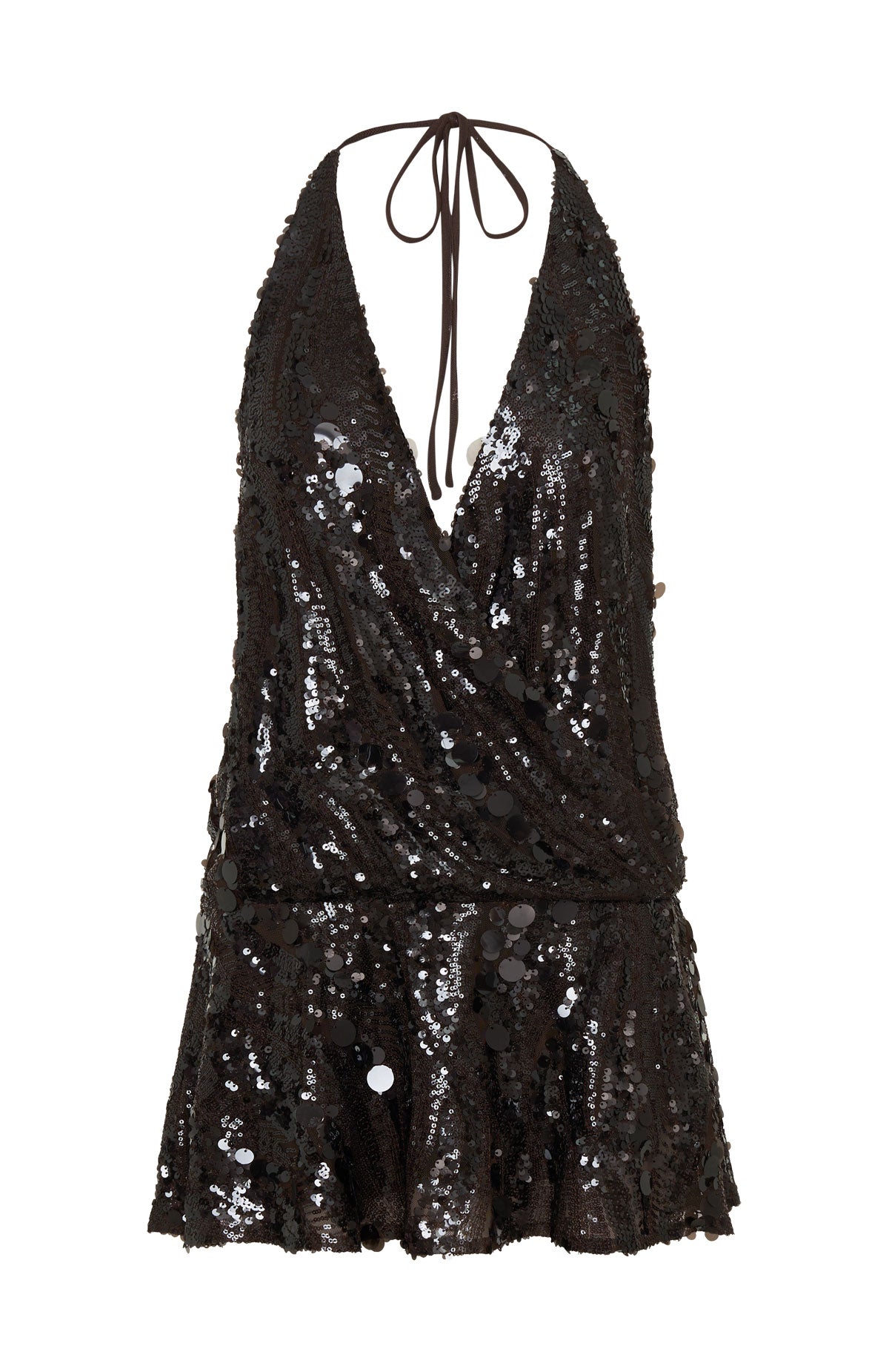 Divine Excess Sequin Mini Dress Chocolate - Image 7