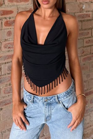 Eyes For You Halter Top Black