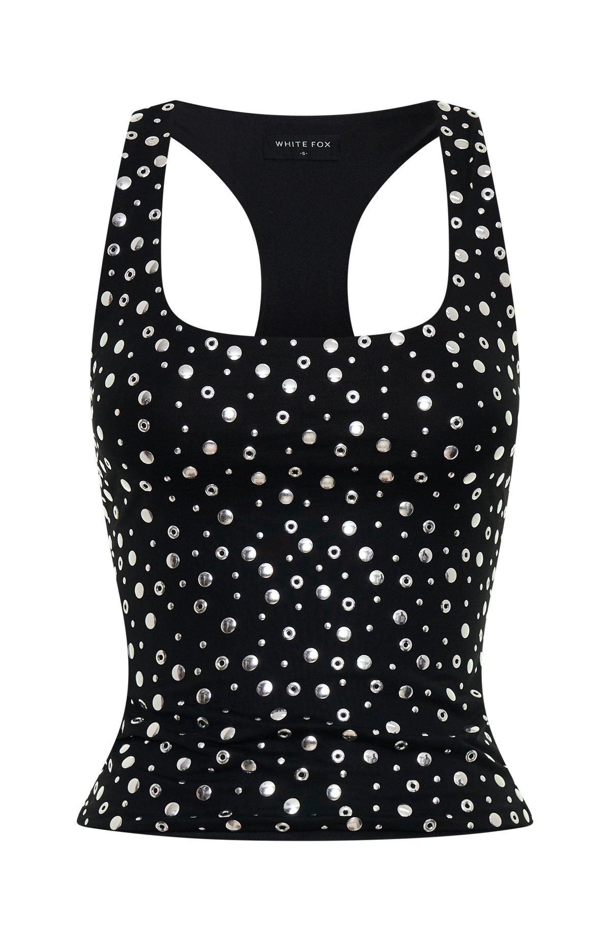 Festival Feels Embellished Tank Top Black - Image 8