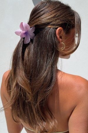 Floral Charm Hair Clip Lilac