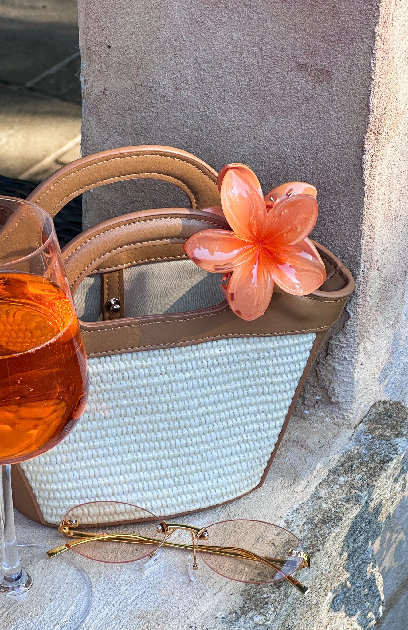 Floral Charm Hair Clip Peach - Image 4