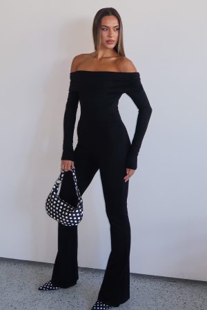 For The Girls Long Sleeve Jumpsuit Black