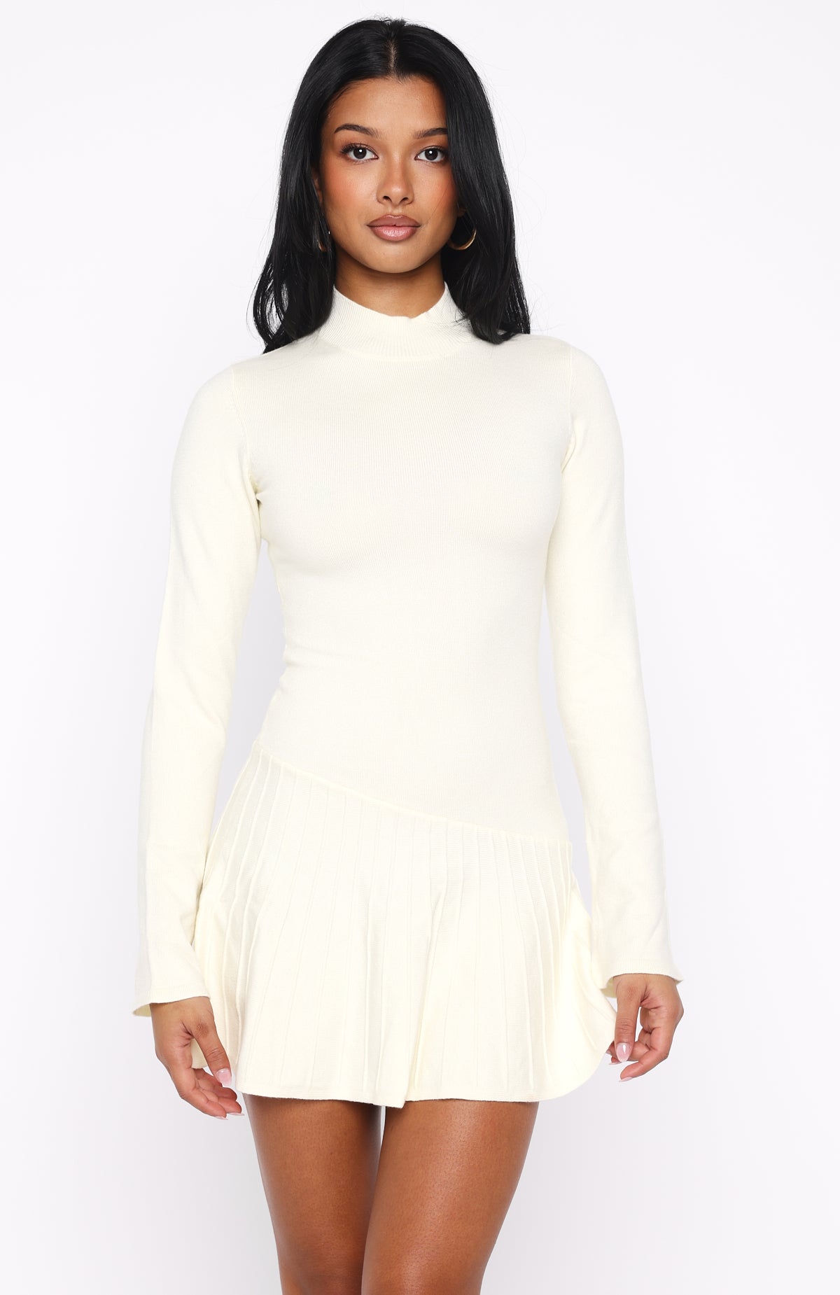 Forever Her Long Sleeve Mini Dress White - Image 2