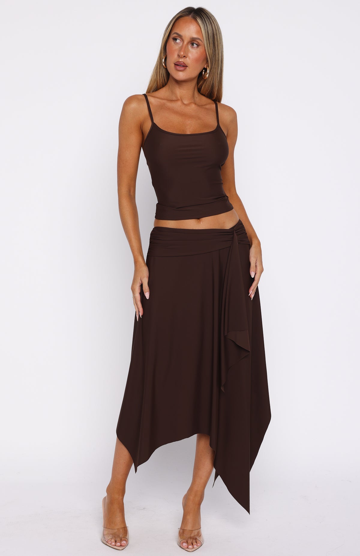 Free All Night Midi Skirt Chocolate - Image 3