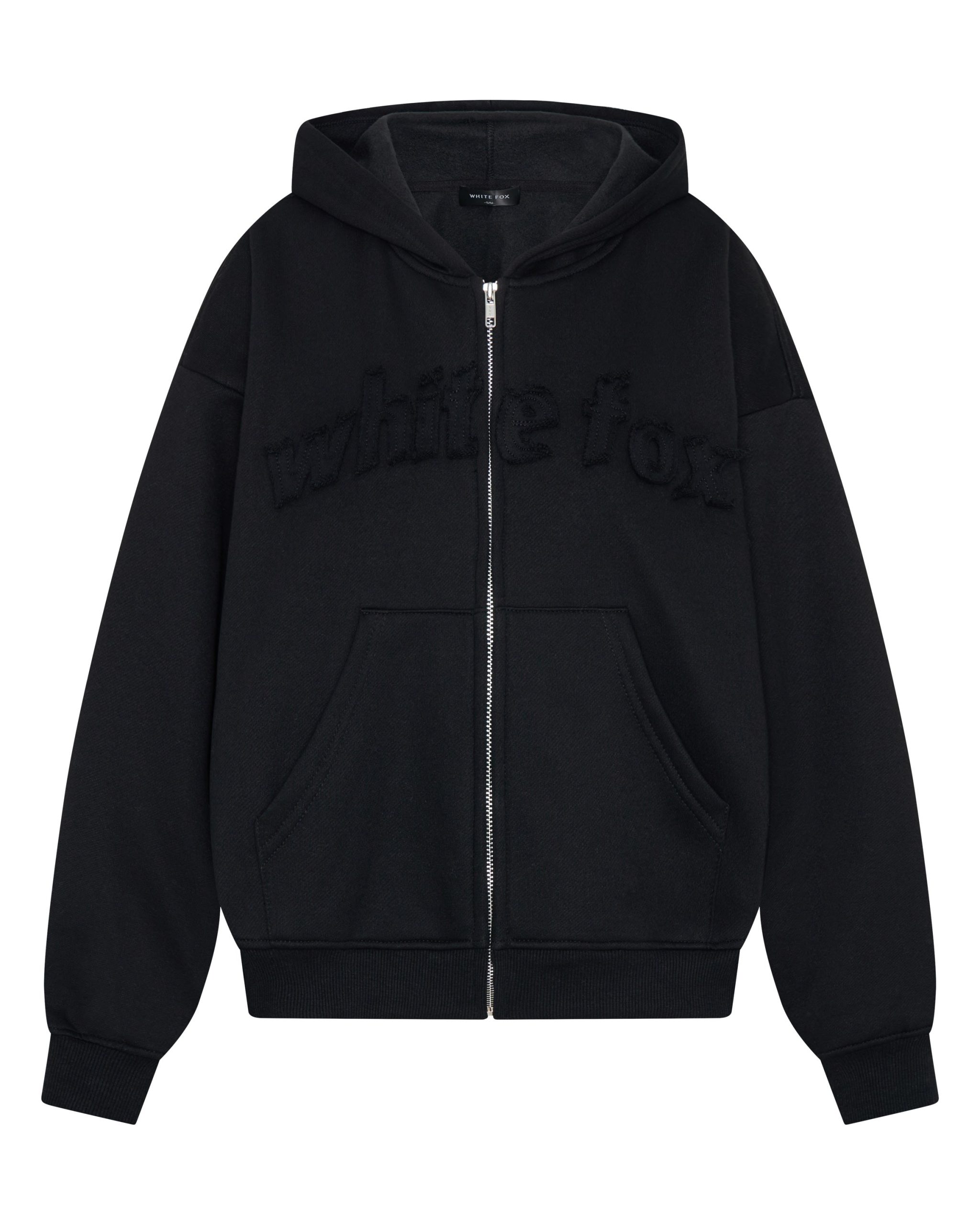 From The Archives Lexi Boxy Zip Front Hoodie Black - Image 6