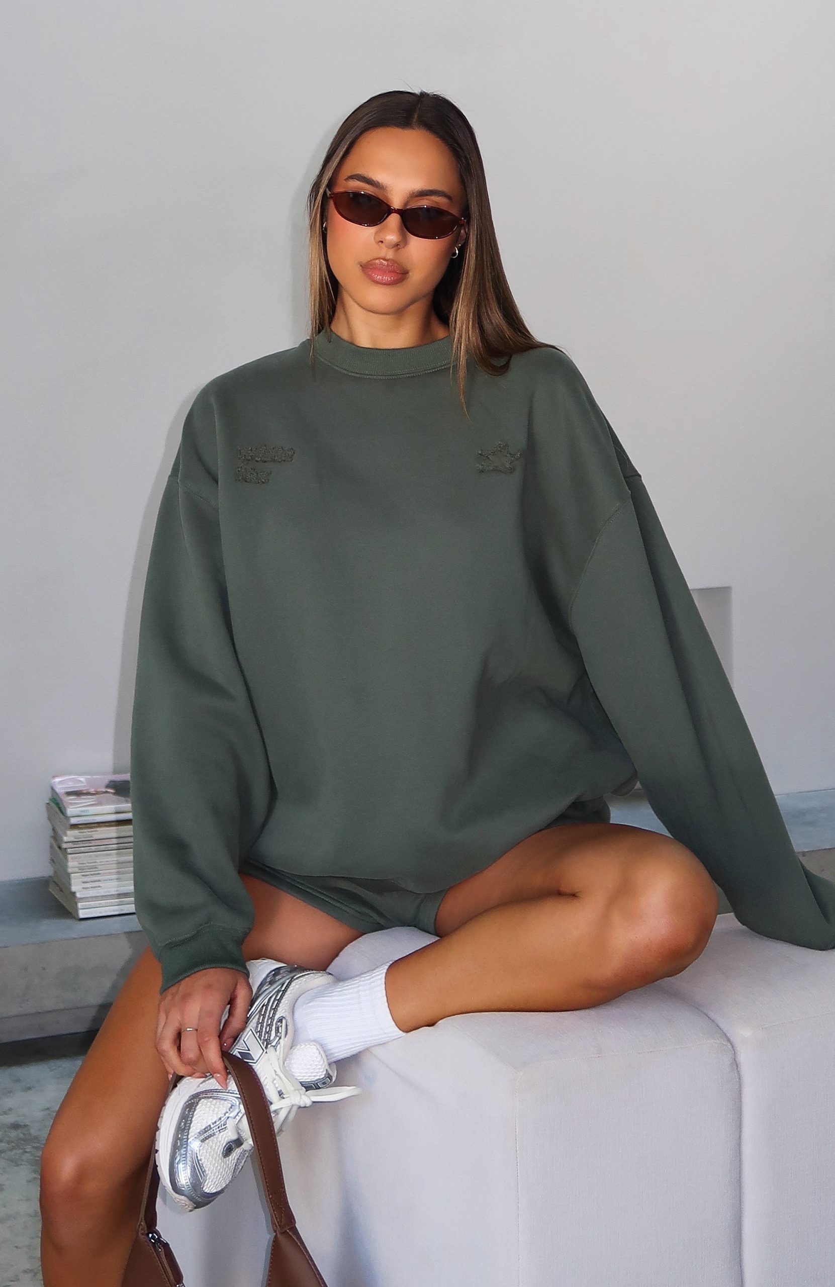 From The Archives Lexi Oversized Sweater Khaki - Image 2